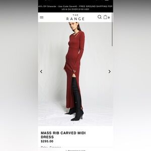 MASS RIB CARVED MIDI DRESS - SMALL - NEW